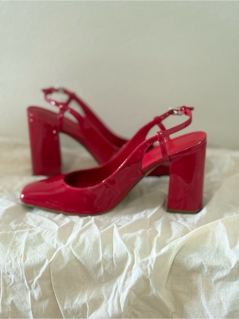 Marc Fisher Valana Slingback Block Heel Pumps in Red
